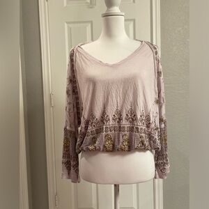 ❤️ Boho Medallion Dolman Top Long Bell Sleeves Boho-chiSize XSmall Free People